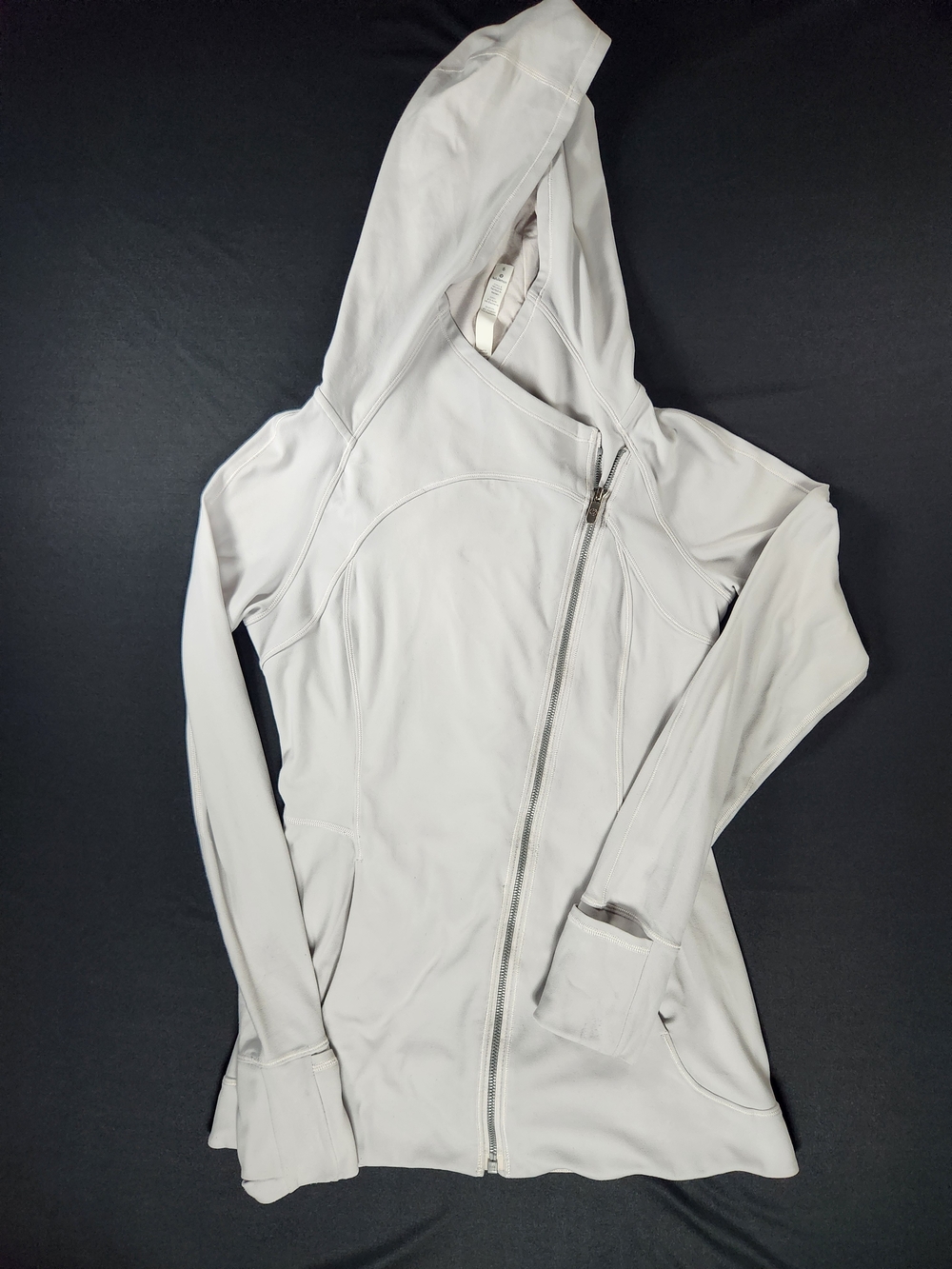 lululemon athletica Light Gray Hooded Asymmetric Zip Jacket